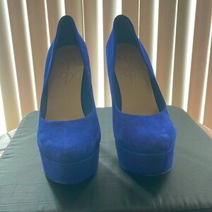 Blue high heels